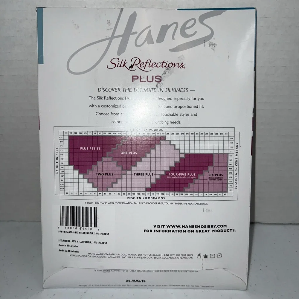 Hanes Size Two Plus Barely There control top  silky sheer Pantyhose NIB